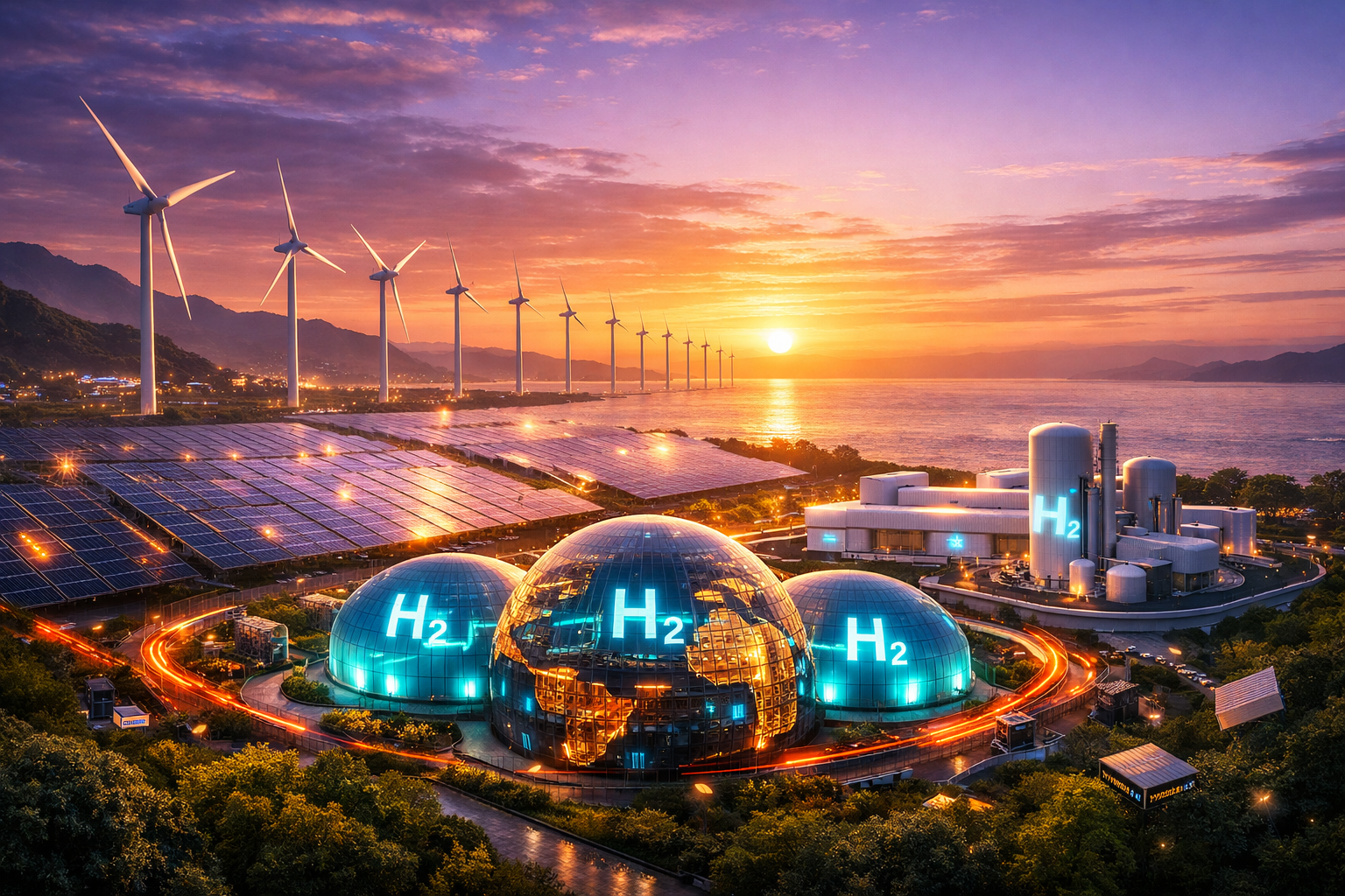 Alternative Hybrid Clean Energy Ecosystems: Thermodynamic Integration of PV, Wind, and Green Hydrogen Storage
