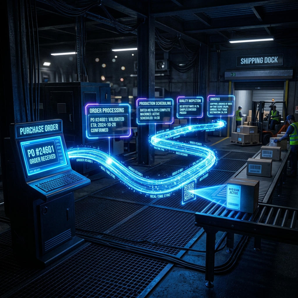End-to-End Digital Transparency from Order to Delivery: AI-Powered Value Chain Optimization in Smart Manufacturing Ecosystems